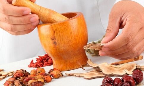 As receitas de medicina tradicional son unha adición ao curso principal de tratamento para a prostatite